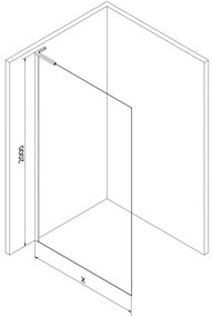Mexen, Mexen Kioto-X L sprchová stena 50 x 200 cm, priehľadná 10 mm, chróm - 800-050-107-01-00-X