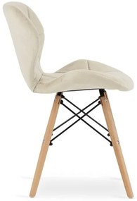 Set 4 zamatových kresiel LAGO - béžové