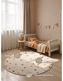 Krémový detský koberec ø160 cm Funny Dots – Hanse Home