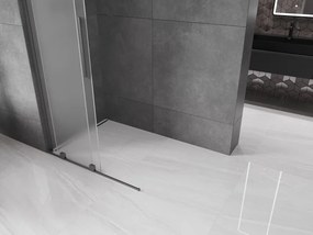 Mexen Velar L, posuvná sprchová zástena Walk-in 110 x 200 cm, 8mm sklo námraza, grafit brúsený, 871-110-003-33-66