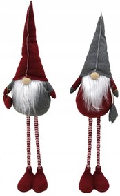 Vianočný škriatok s ozdobou 130 cm - šedý - výškovo nastaviteľný