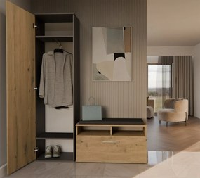 Predsieňová skriňa DUO dub artisan/antracit