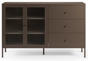 Sivá kovová vitrína 140x90x40 cm Layna – Marckeric