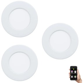 Eglo 33217 - SADA 3xLED RGBW Stmievateľné podhľadové svietidlo FUEVA LED/3W/230V EG33217