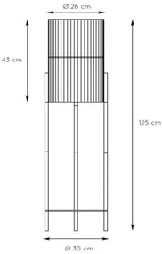 Lucide 03740/01/72 - Stojacia lampa JANTINE 1xE27/40W/230V