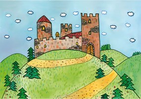 MARIONETINO – Zadná scéna Hrad / Hradná sieň (2 motívy)