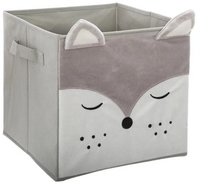 Textilný box na hračky Lis sivý