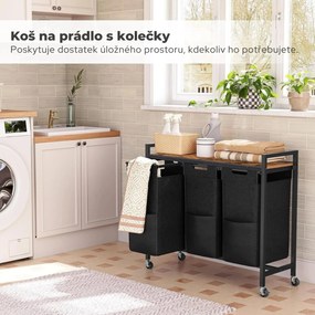 Koš na prádlo Houseland Lordo 130,5 l hnědý/černý