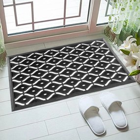 Home Elements Gumová rohožka Vlnky čierna 45 x 75 cm