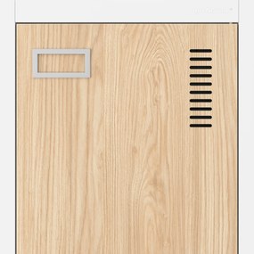 Kovová šatňová štvormodulová skriňa na sokli s policou KACPER, 800 x 1800 x 500 mm, Eco Design: biela/ dub sonoma