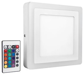 LEDVANCE LED nástenné/stropné svetlo COLOR WHITE SQ, 19W, teplá biela, RGB, 20x20cm, štvorcový