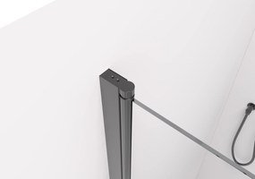 Cerano Volpe, sprchovací kút so skladacími dverami 80(dvere) x 70(stena), 6mm číre sklo, čierny profil, CER-CER-427315