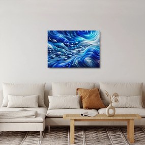 Sklenený obraz – Ryby vo vlnách (70x50 cm)