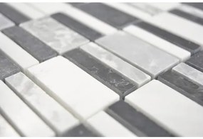 Mozaika z prírodného kameňa XNM BC449 30x30 cm čierna/biela/sivá