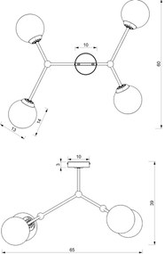 Prisadený luster JOY 4xE14/40W/230V čierna/lesklý chróm
