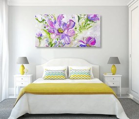 Obraz moderné maľované letné kvety Varianta: 100x50