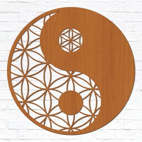 DUBLEZ | Drevená mandala kvet života - Yin Yang