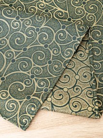 Lurexový Vianočný behúň Štedrovečerná zeleň - 40 × 140 cm