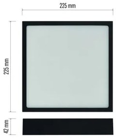 EMOS Prisadené stropné LED osvetlenie NEXXO, 21W, teplá biela-studená biela, štvorcové, čierne
