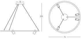 Zambelis 22013 - LED Stmievateľný luster na lanku LED/59W/230V pr. 79 cm čierna