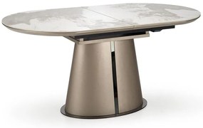 Stôl Robinson 90x160 keramika/MDF – béžový mramor/cappuccino