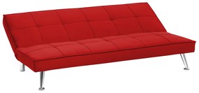 Čalúnená rozkladacia posteľ červená HASLE Beliani