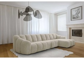 Béžová rohová pohovka (pravý roh/s leňoškou) Shell – Miuform