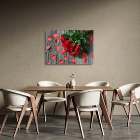 Sklenený obraz - kytica ruží (70x50 cm)