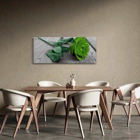 Obraz - Zelená ruža (120x50 cm)