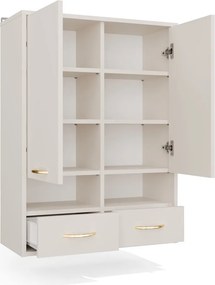 Horní závěsná koupelnová skříňka Nina W2D2P2S 66 cm kašmírová