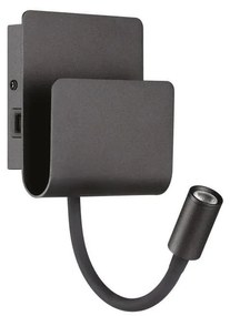 Ideal Lux - LED Nástenné bodové svietidlo PROBE LED/9,5W/230V USB CRI 90 čierna