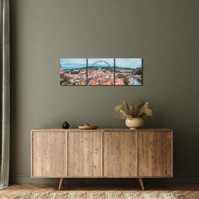 Obraz - Český Krumlov (s hodinami) (90x30 cm)