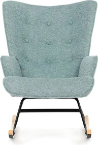 Hojdacie kreslo FABIAN — kov, masív, látka, modrá