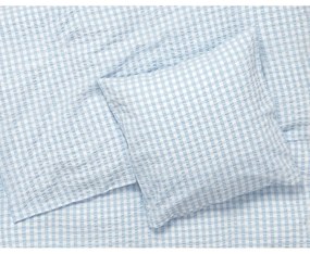 Bielo-svetlomodré predĺžené krepové obliečky na jednolôžko 140x220 cm Bæk&amp;Bølge – JUNA