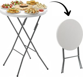 CH Okrúhly skladací stôl 80x110 cm - biela