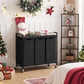 Koš na prádlo Houseland Lordo 130,5 l hnědý/černý