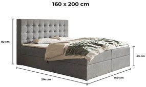 PROXIMA.store - Kontinentálna boxspring posteľ NATALI ROZMER: 120 x 200 cm, TYP MATRACA: BONELLOVÉ PRUŽINY, VRCHNÝ MATRAC (TOPPER): BEZ TOPPERU