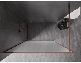 Mexen Kioto-XF, sprchová zástena s rámom 140 x 202 cm, 10mm sklo námraza, profil ružové zlato, 800-140-104-60-30-X