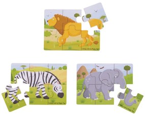 Bigjigs Toys 3v1 safari zvieratka
