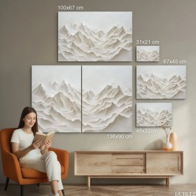 DUBLEZ | Biely obraz - Minimalistické hory