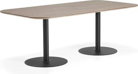 Stôl METRIC, zaoblené rohy, 2000x1000x720 mm, čierna/orech