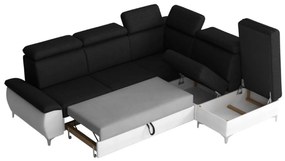 Rohová sedačka Chester C, Dostupné poťahy: ekokoža Soft 017 + Malmo New 96, Strana: pravá