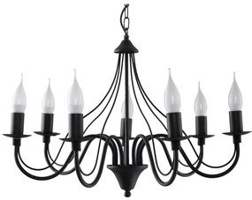 Luster na reťazi MINERWA 7 7xE14/40W/230V čierna