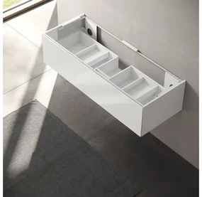 Kúpeľňová skrinka pod umývadlo KEUCO Edition 11 lesklá biela 140 x 35 x 53,5 cm 31361300100