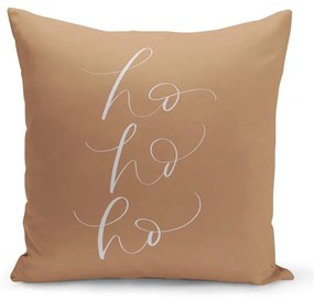 Hnedá vianočná dekoratívna obliečka na vankúš Kate Louise Christmas Noel, 43 x 43 cm