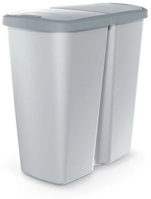Odpadkový kôš DUO sivý, 45 l, sivá