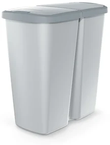 Odpadkový kôš DUO sivý, 45 l, sivá
