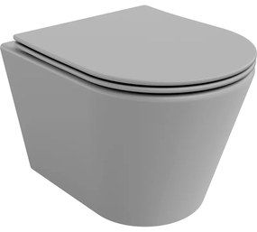 Mexen Rico WC misa Rimless s pomaly padajúcim sedátkom, duroplast, šedá bledomatná - 30724061