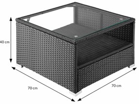 InternetovaZahrada Záhradný ratanový set XXL - sivá/antracit podušky