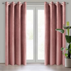 ZATEMŇOVACÍ ZÁVES NA KRÚŽKOCH ROSA 140X250 CM TMAVORUŽOVÁ